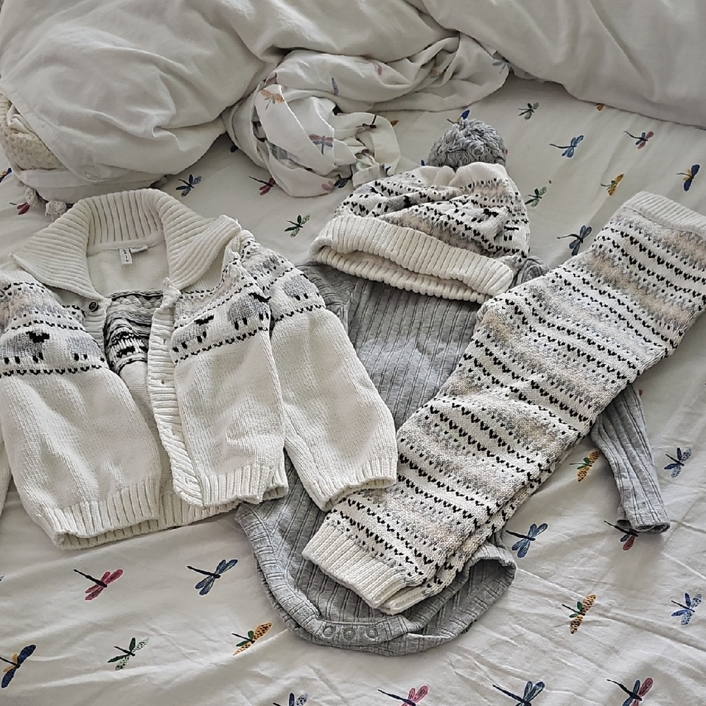 Janie and Jack White and Gray Kids Matching Set
